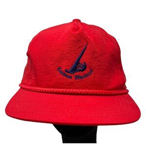 Cayman Windsurf Vintage Rope Trucker Snapback Hat Cap Retro 90's 80's Beach Red
